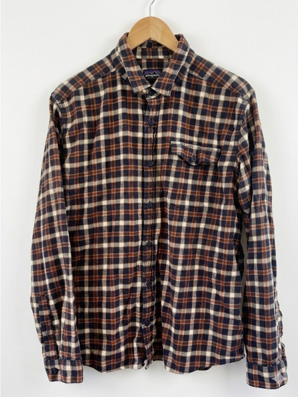 Patagonia Lightweight Fjord Flannel Shirt Large Plaid Organic Cotton  54020